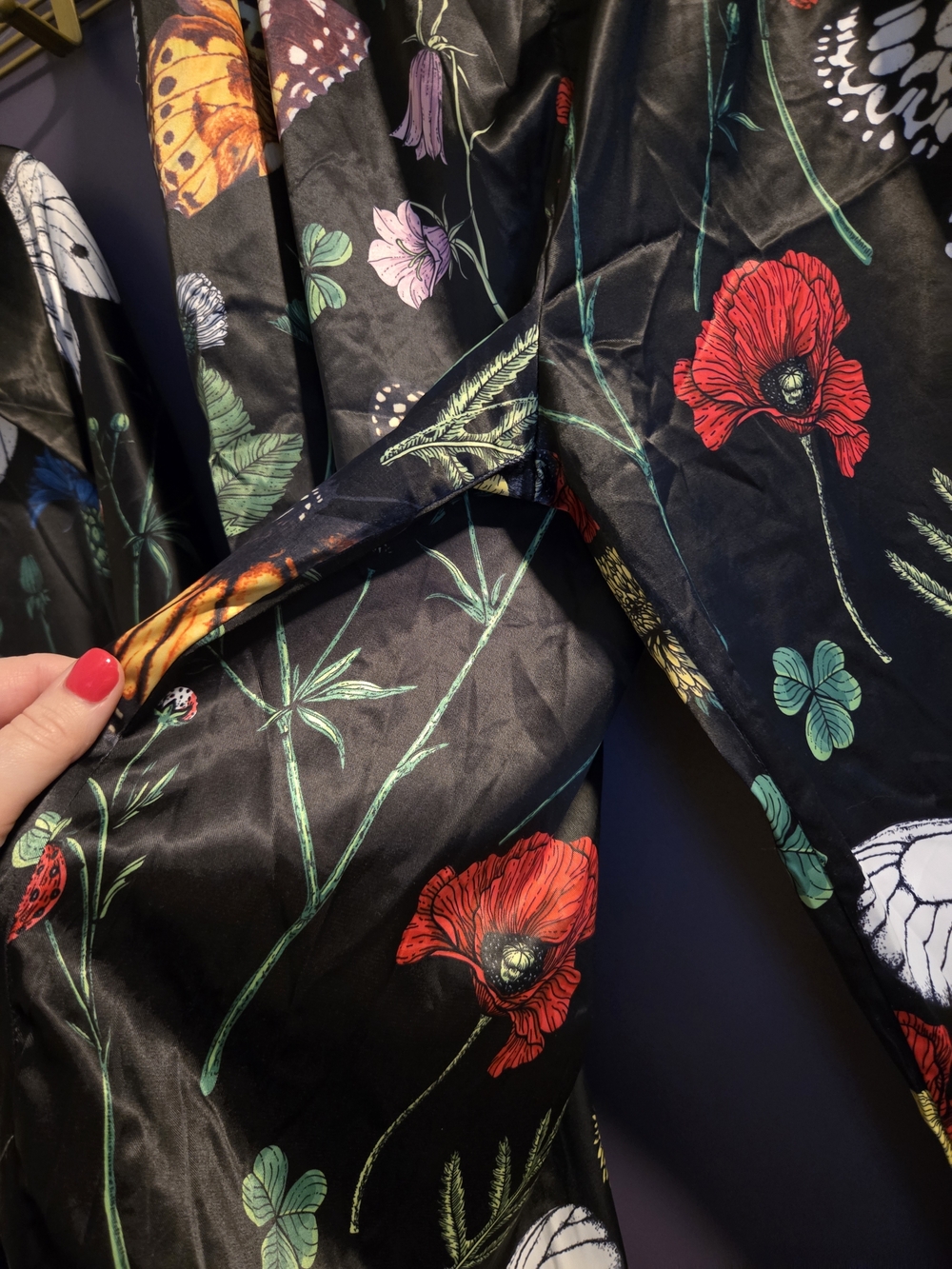 Dressed in LALA Posh Satin Playsuit in Folklore Florals - Picture 7 of 9